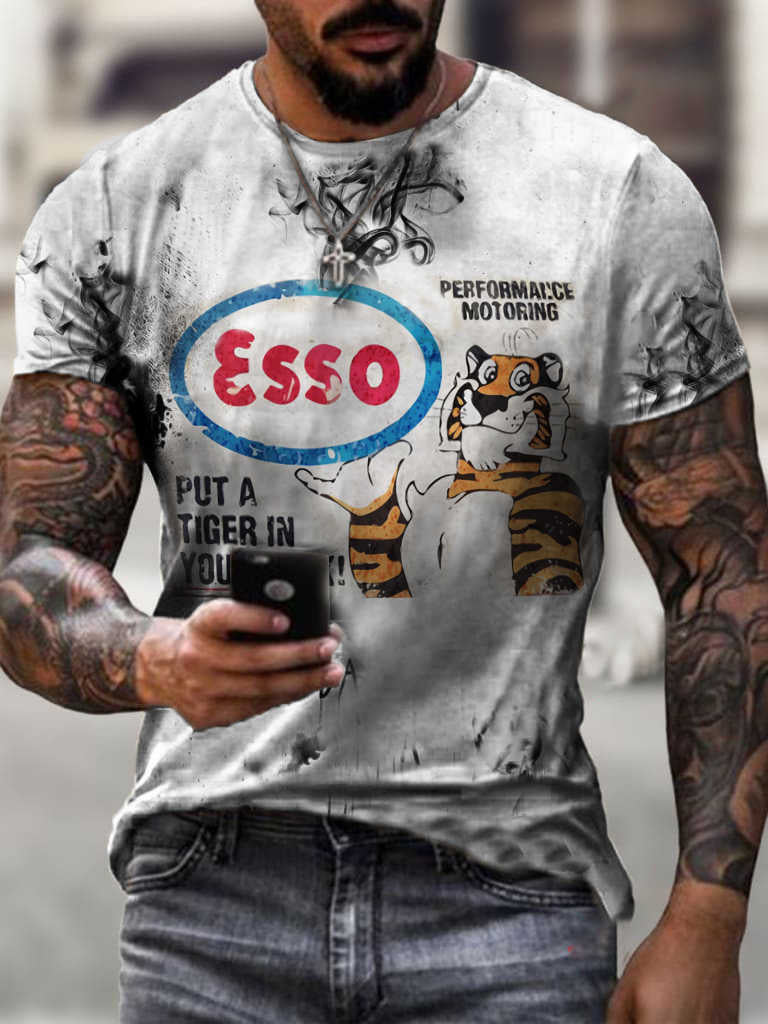 Personalized 3D Digital Printing Round Neck Casual Summer Men's Sports Short-sleeved T-shirt